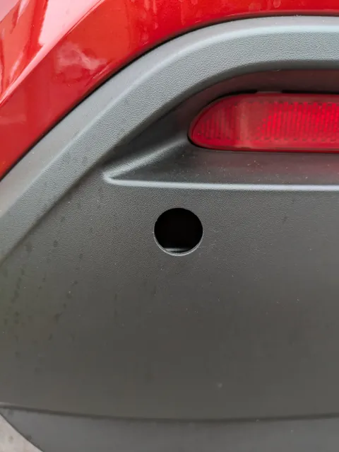 Got my car cleaned and the parking sensor got blown in.