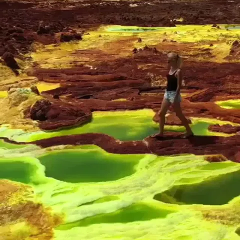 Volcanic crater in Dallol, Ethiopia