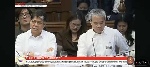 Sen. Kiko's look while JIL is presenting his "evidence" of how it is easy to discredit a Viber disappearing message