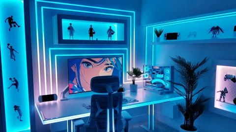 My new setup. Over 50m of custom LED lighting