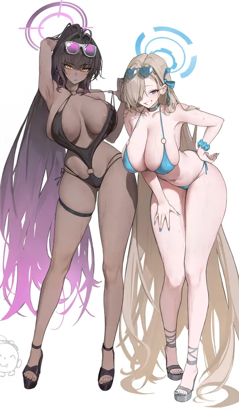 Swimsuit Karin and Asuna