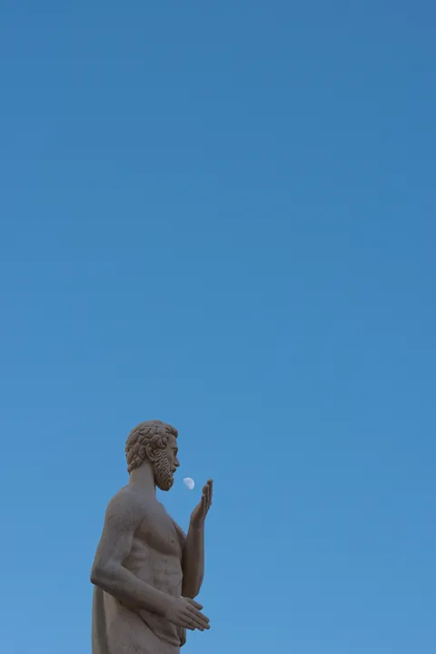 ITAP of a sculpture and the moon