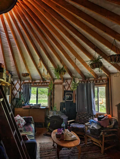 The interior of my friend's yurt