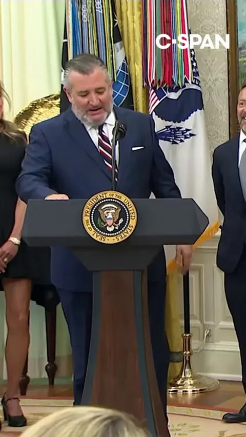 Ted Cruz thanks Trump for "getting rid of that ridiculous red card."  Then goes on to say "There's a reason that FIFA trophy sat here for as long as it did."