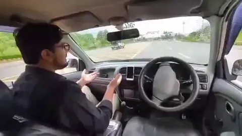 In Pakistan, a man crashed into a police car while testing a driverless car he developed himself.