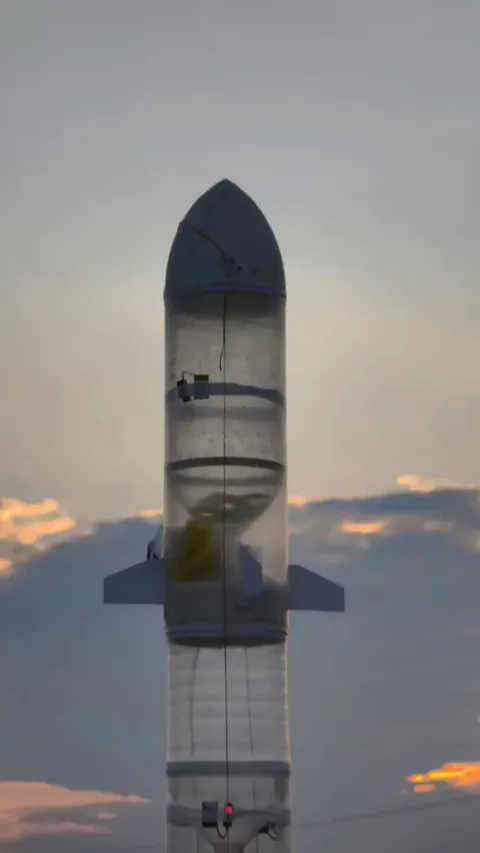A teacher and his students built a 2 stage rocket from plastic bottles and powered by water pressure.
