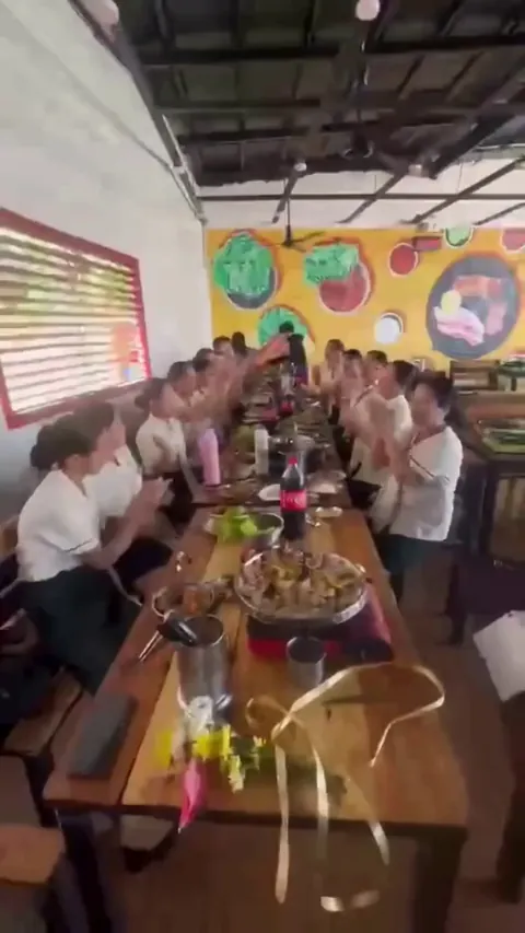 Butane stove exploded while students singing Happy Birthday