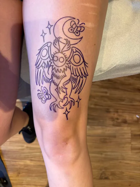 Showing off My Mothman! Chicago at Goodkind Tattoo