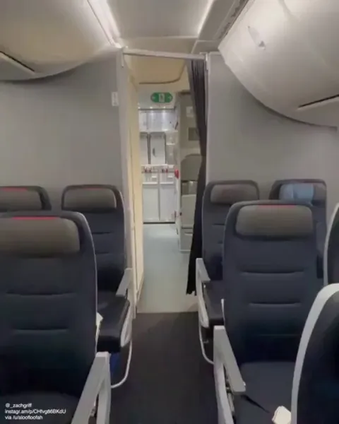 Hidden room on airplane allows flight staff to have a rest