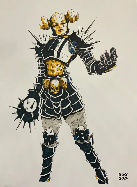Armor Gala, Branden Ross, ink/marker, 2026 [OC]