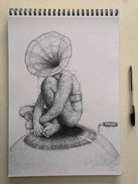 Some of my unsettling ballpoint pen drawings[OC]