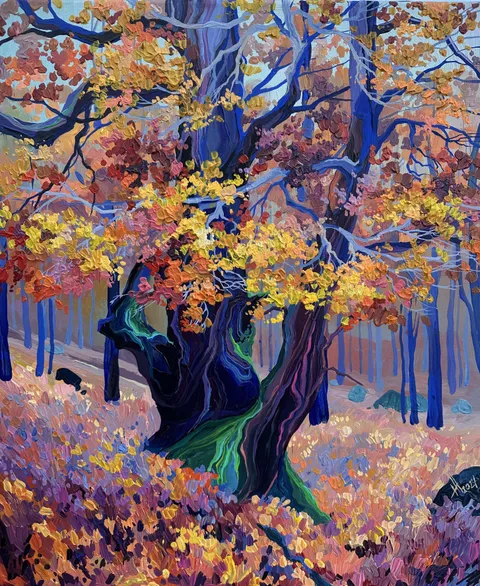 king of beeches, Anastasia Trusova, acrylic, 2024