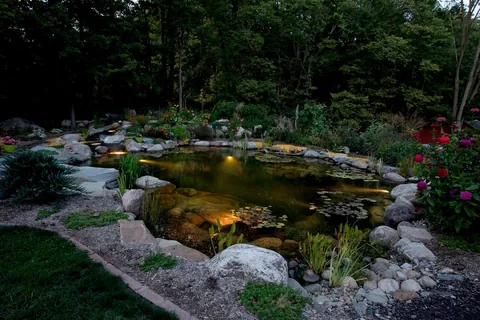 Our backyard pond last year, can't wait for Spring to green everything back up.