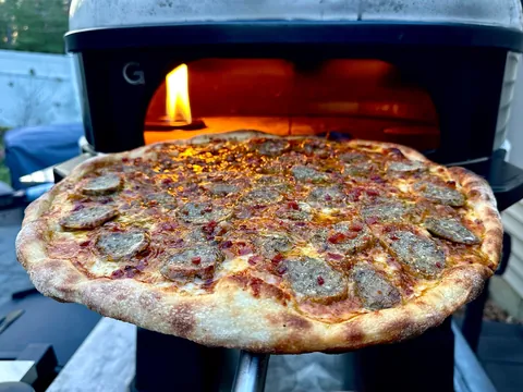 [Homemade] meatball pizza