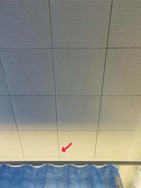 In hospital for 4 days. Dot missing on tile..