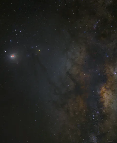 The lunar eclipse and wide field Milky Way.