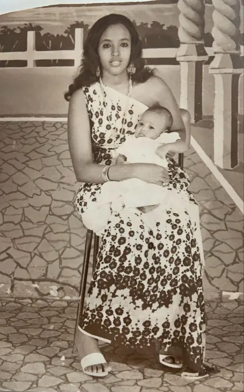 My Grandmother with my father  in Mogadishu, Somalia 1972