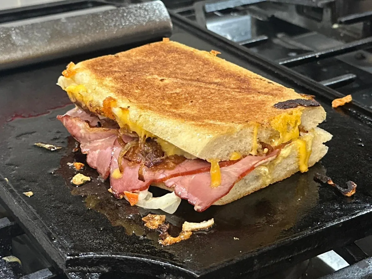 [homemade] smoked butt and cheddar w/onion and onion