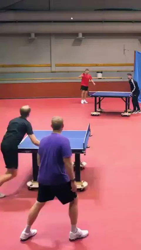 Playing table tennis on a movable board