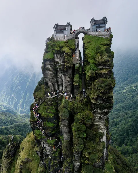 Fanjingshan Temples: Ming Dynasty Buddhist temples on the Red Clouds Golden Summit, Mount Fanjing, China.