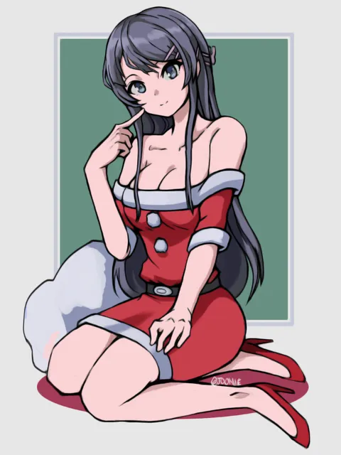 [OC][Fanart] I drew Mai-san in her x-mas attire to warm us up