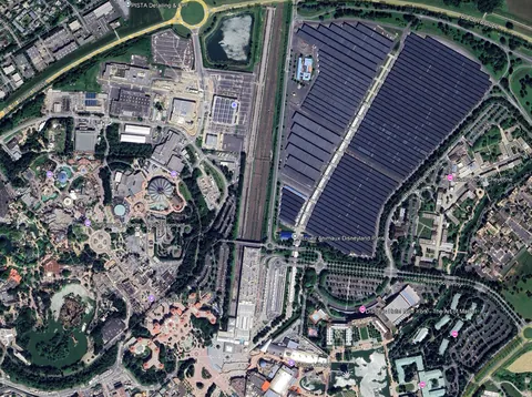 Disneyland Paris also covered their car parks with solar panels, resulting in 36 GWh per year