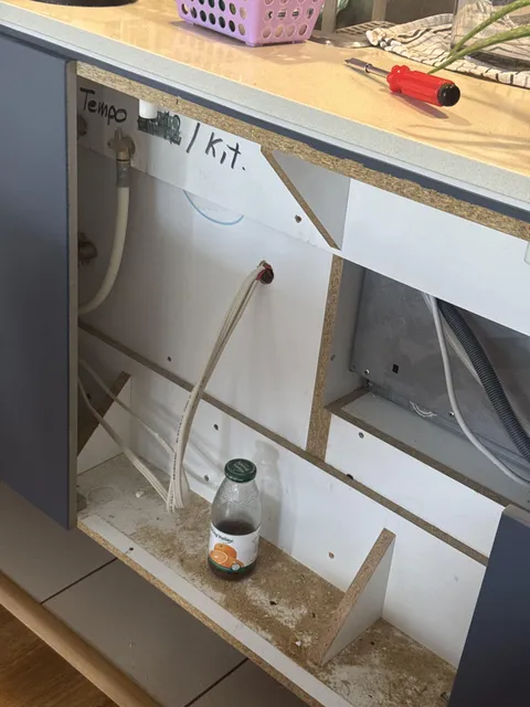 Builders left a juice behind my kitchen cabinets, been there for 10 years. 