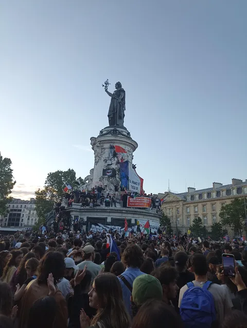 Place de la République in Paris after an unexpected loss for the far-right