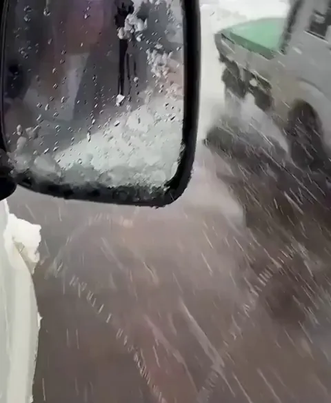 When it snows in Japan, the streets spray warm water to prevent ice