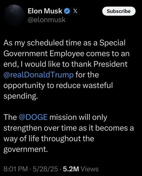 The Honeymoon is officially over for Elon and Donny