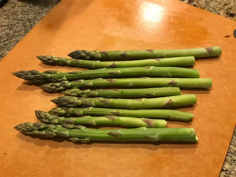 Three long years waiting until I could finally harvest this seasons asparagus...these beauties are going on the grill tonight.