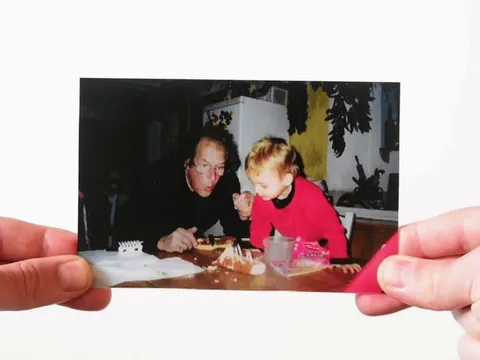 I spent 6 months erasing my dead father from childhood photos and turning them in to lenticular prints