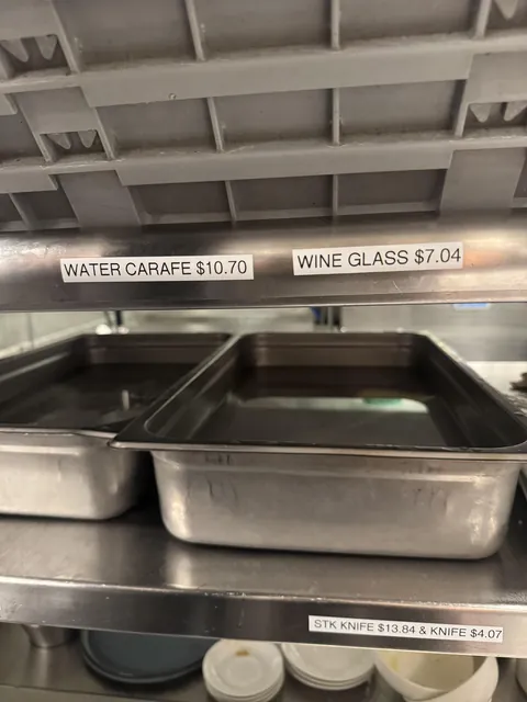 Restaurant dish pit labels printed to show price of each item