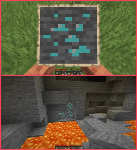 I scattered hundreds diamond ore map arts in my server like a madman!