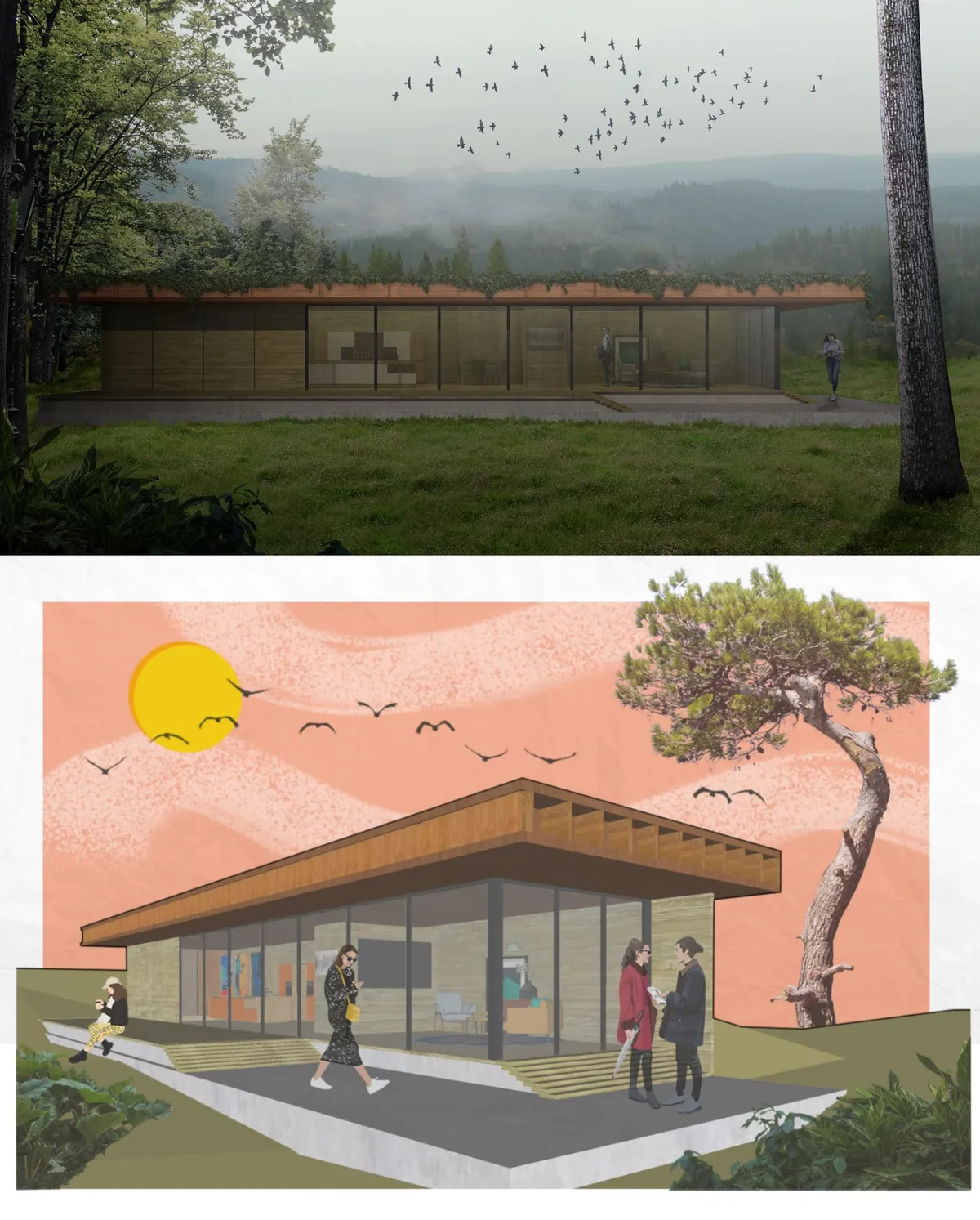 Really enjoying experimenting with these two styles for Architectural Visualisation