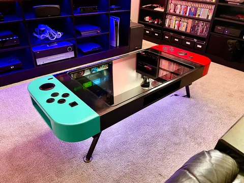 Game table in the shape of Nintendo Switch