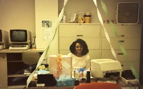 photos from my grandmother's time working at continental bank in chicago in the early 80's