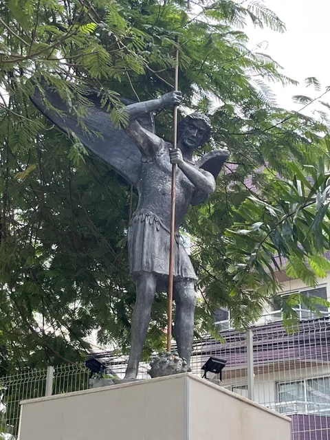 My local church has a statue of an angel killing the Corona Virus