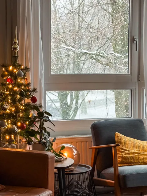 Living Room with Snow in the Netherlands
