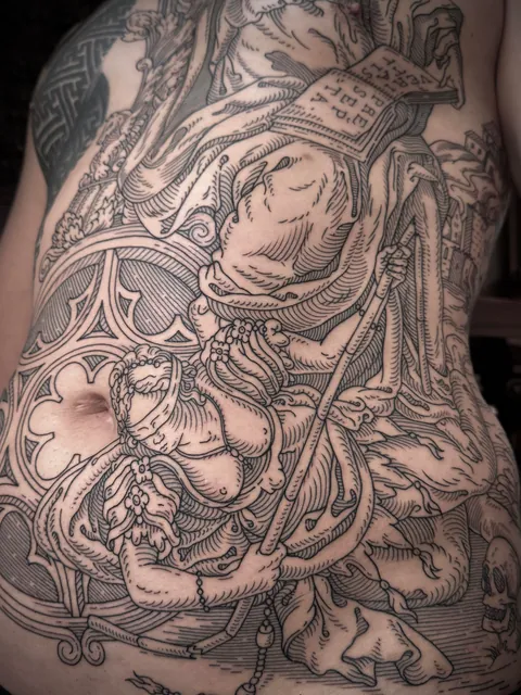 Torso tattoo made by me (Ivan Zagusta) at Zaraza tattoo shop in Warsaw, Pl