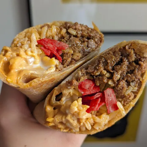 [homemade] taco bell-inspired volcano burrito. 154/365