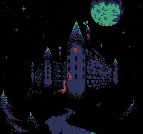 Medieval castle made from 3 colors