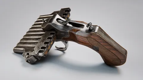 Before a rotating barrell, there was sliding chambers. Harmonica pistols. Photos of a mid 19th century model.