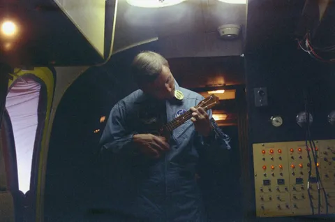 Neil Armstrong, in Quarantine, Playing his Uke