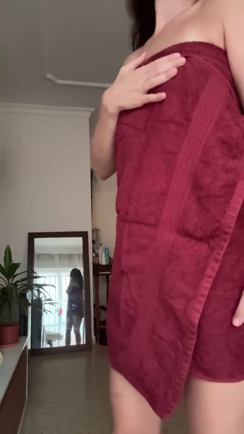 After shower nude before bedtime