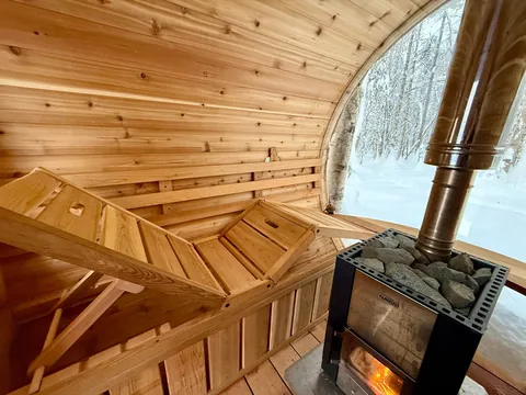 Heating up my sauna near Talkeetna, Alaska