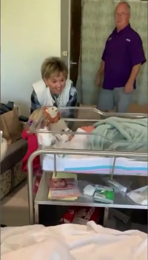 Grandpa cries when he discovers that the baby is named after him