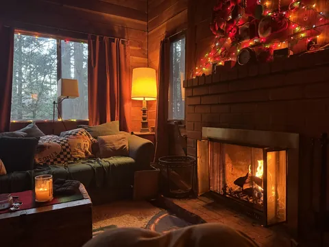 Morning fire at the cabin