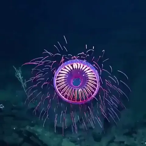 🔥 “Fireworks Jellyfish” The Halitrephes maasi  jellyfish lives at a depth of 4,000 feet underwater within the Revillagigedo Archipelago off Baja California, Mexico.
