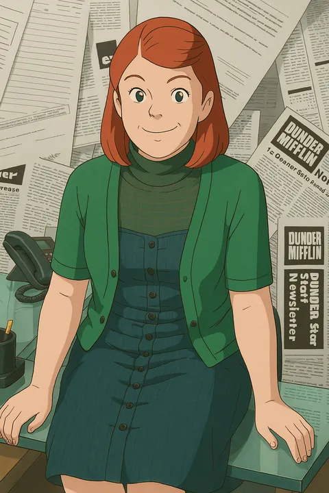 The Office in Studio Ghibli Style